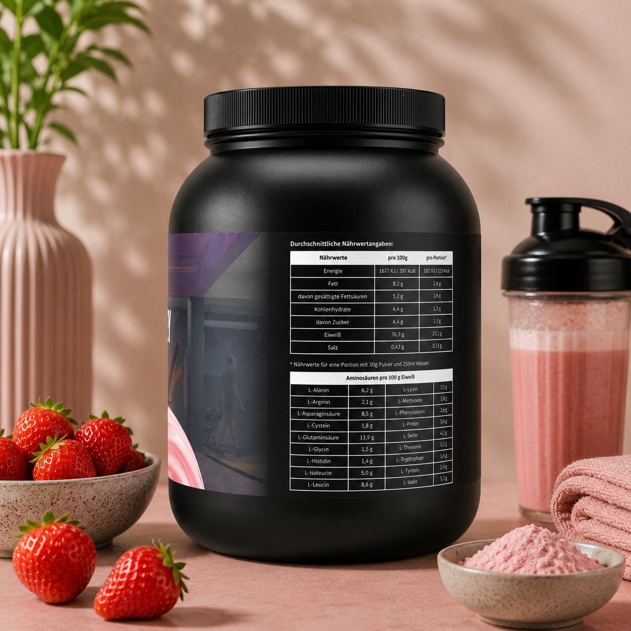 Premium Whey Protein Erdbeere