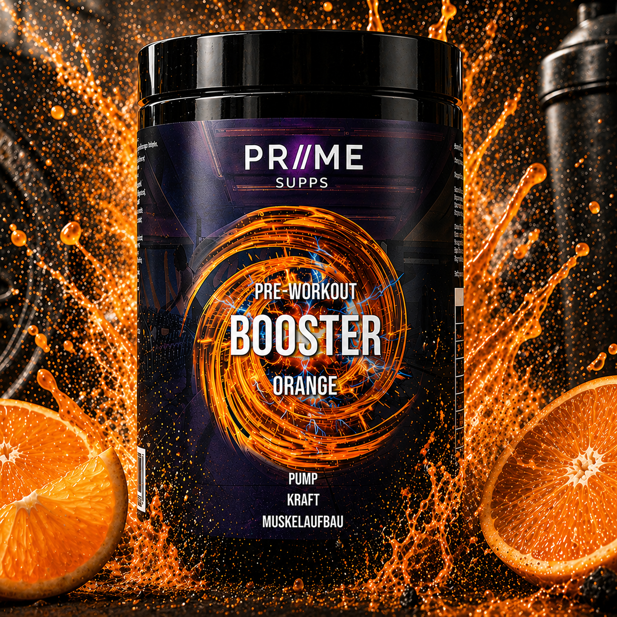 Pre-Workout Booster Orange - Pump, Kraft, Muskelaufbau  - 520g