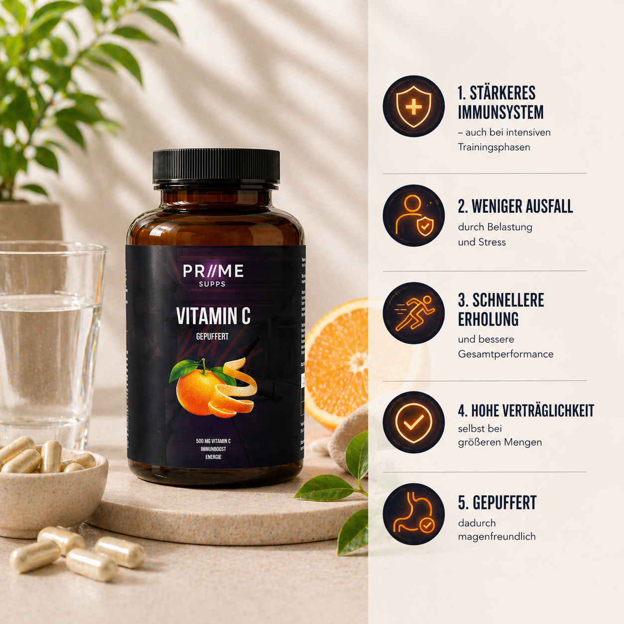 Gepuffertes Vitamin C 500mg + Magnesium