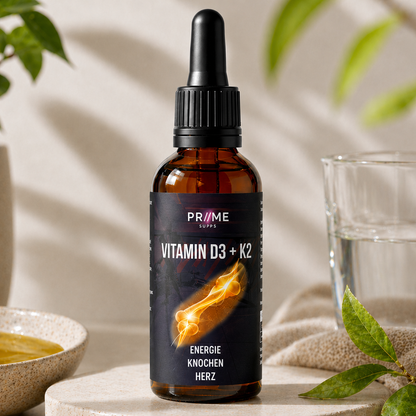 Vitamin D3 + K2 - 1.700 Tropfen (1.000 I.E.) - Energie, Knochen, Herz - 50ml